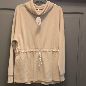 Elegant Cream Cowl Neck Too